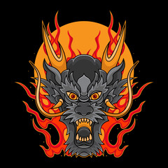 dragon head traditional tattoo