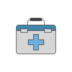 First aid kit icon in color icon, isolated on white background 