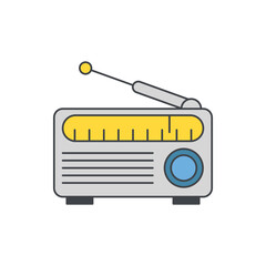 Radio icon in color icon, isolated on white background 