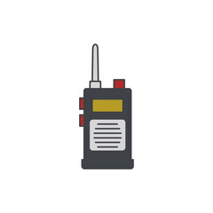 Obraz premium Communication handheld radio icon in color icon, isolated on white background 