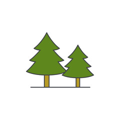 Coniferous icon in color icon, isolated on white background 