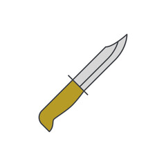 Hunting knife icon in color icon, isolated on white background 