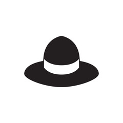 Cap fashion icon in black flat glyph, filled style isolated on white background