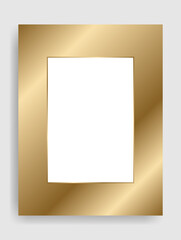 Golden shiny glowing blank frame