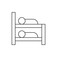 Accommodation bunk bed icon line style icon, style isolated on white background