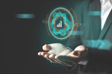 Businessman with Interface technology, the future of user experience.