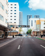 street in the city downtown miami life florida 