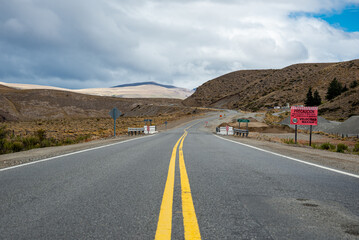 Extra-cordilleran mountains landscape from the route in Neuquen province, Argentine Patagonia