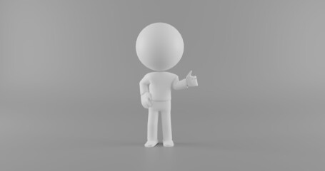 3d man with a ok hand