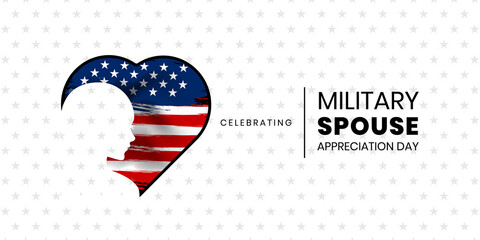 Military Spouse Appreciation Day. holiday in United States of America. Template for holiday banner, invitation, flyer, etc.