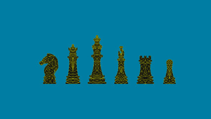 Chess Pieces Yellow