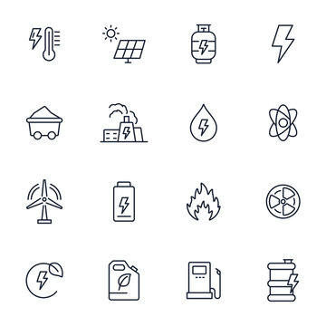 Energy icons set . Energy pack symbol vector elements for infographic web