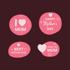 Flat design mothers day badge collection