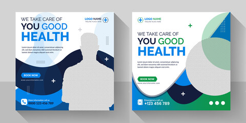 Professional medical social media post and healthcare poster for hospital clinic.