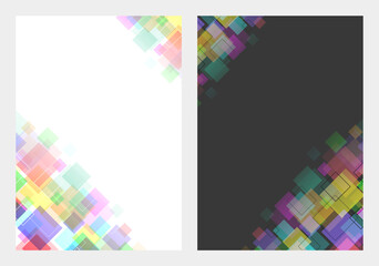 虹色の正方形が並んだカラフルな抽象的な背景