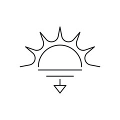 Sun down icon design isolated on white background