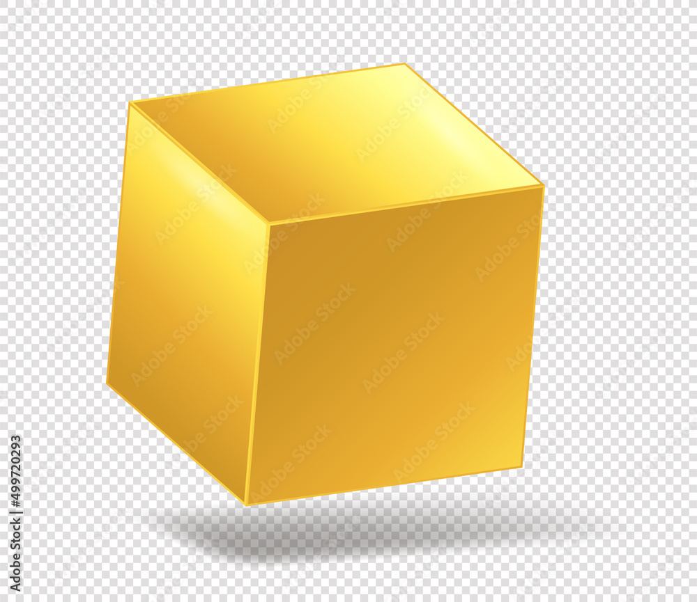 Aufkleber golden figure cube. spacious and luxurious facility for learning. construction of virtual houses and