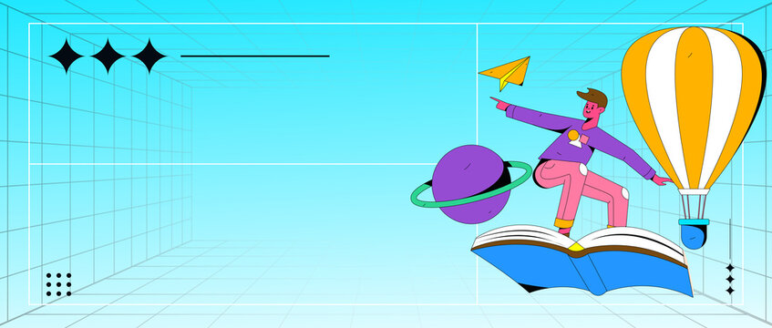 Reading character flat vector concept operation illustration

