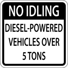 No Idling Diesel Vehicles Sign On White Background