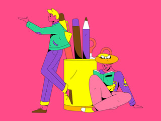 Campus recruitment character flat vector concept operation illustration
