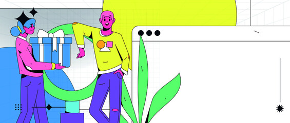 Campus recruitment character flat vector concept operation illustration
