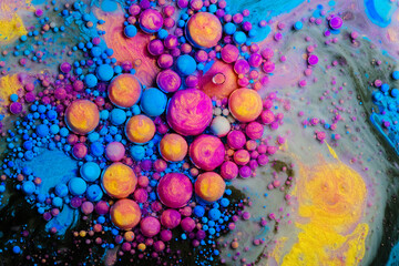 カラフルな絵具と水玉 アブストラクト背景