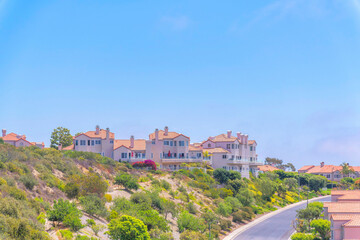 Residential complex buildings on a mountain at Laguna Niguel in California