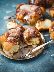 Monkey Bread sprinkled with syrup to be eaten one by one
