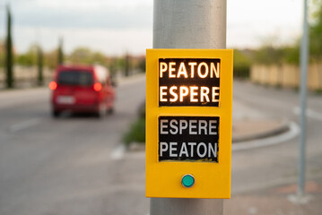 pedestrian buttons at crosswalks