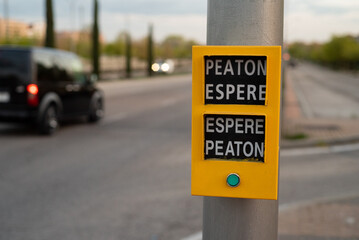 pedestrian buttons at crosswalks
