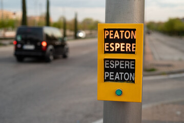 pedestrian buttons at crosswalks