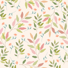 seamless floral pattern. flower and leaves pattern. colorful background.