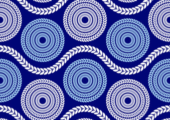 Ivy circle pattern african textile art curvy zig zag, textile art, fashion background artwork for print, vector file eps10.