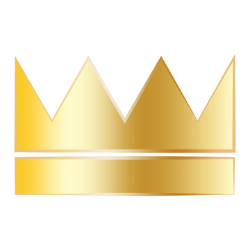 Flat golden crown in royal style. Luxury style. Logo symbol. Classic icon. Vector illustration. stock image. 
