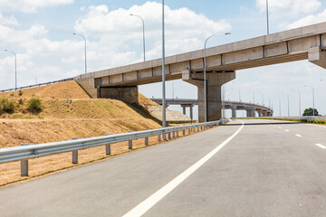 Fototapeta na wymiar Newly built highway and overpass