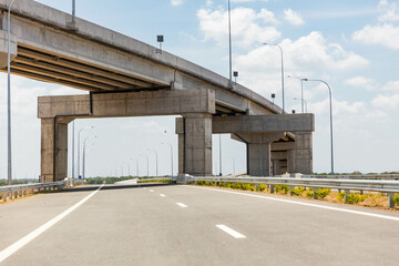 Fototapeta na wymiar Newly built highway and overpass