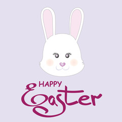 Obraz na płótnie Canvas Cute little Easter bunny face. Vector Cartoon illustration