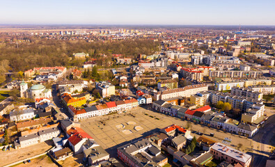 Obraz premium Landscape view from drone of Polish town of Skierniewice