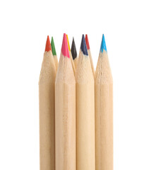 Fototapeta premium Color pencils isolated on white background, closeup