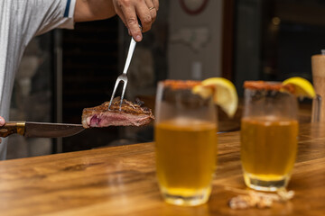 beer glass with chili bar rim