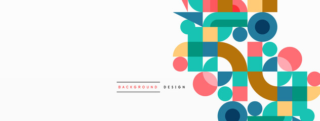 Minimal geometric abstract background. Circle square and triangle design. Trendy techno business template for wallpaper, banner, background or landing © antishock