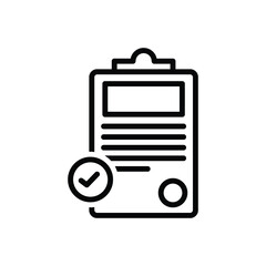 Black line icon for registry