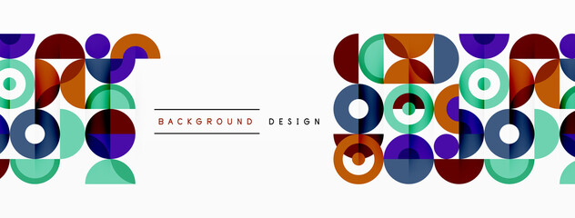 Colorful circle abstract background. Minimal geometric template for wallpaper, banner, presentation