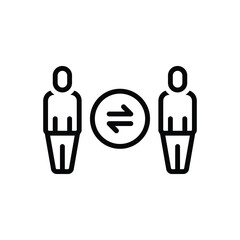 Black line icon for referred