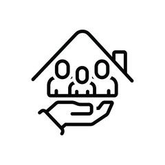 Black line icon for supports