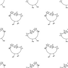 seamless pattern chickens for easter