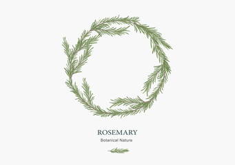 rosemary crown invitation frame banner vector