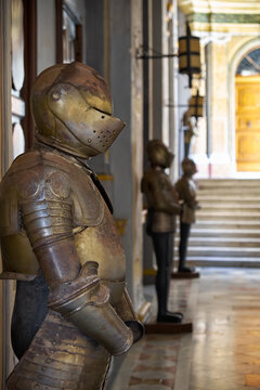The suits of armour in the Grandmaster's Palace. Valletta. Malta