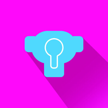 the keyhall vector art in white strock in pink colour unic shaped background.