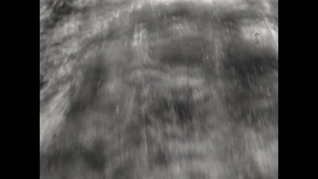 Steamboat Wake 1931 - A steamboat leaves a wake trail as it crosses Lake George, New York in 1931.